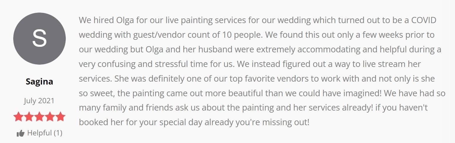 Wedding Painter Live Wedding Artist